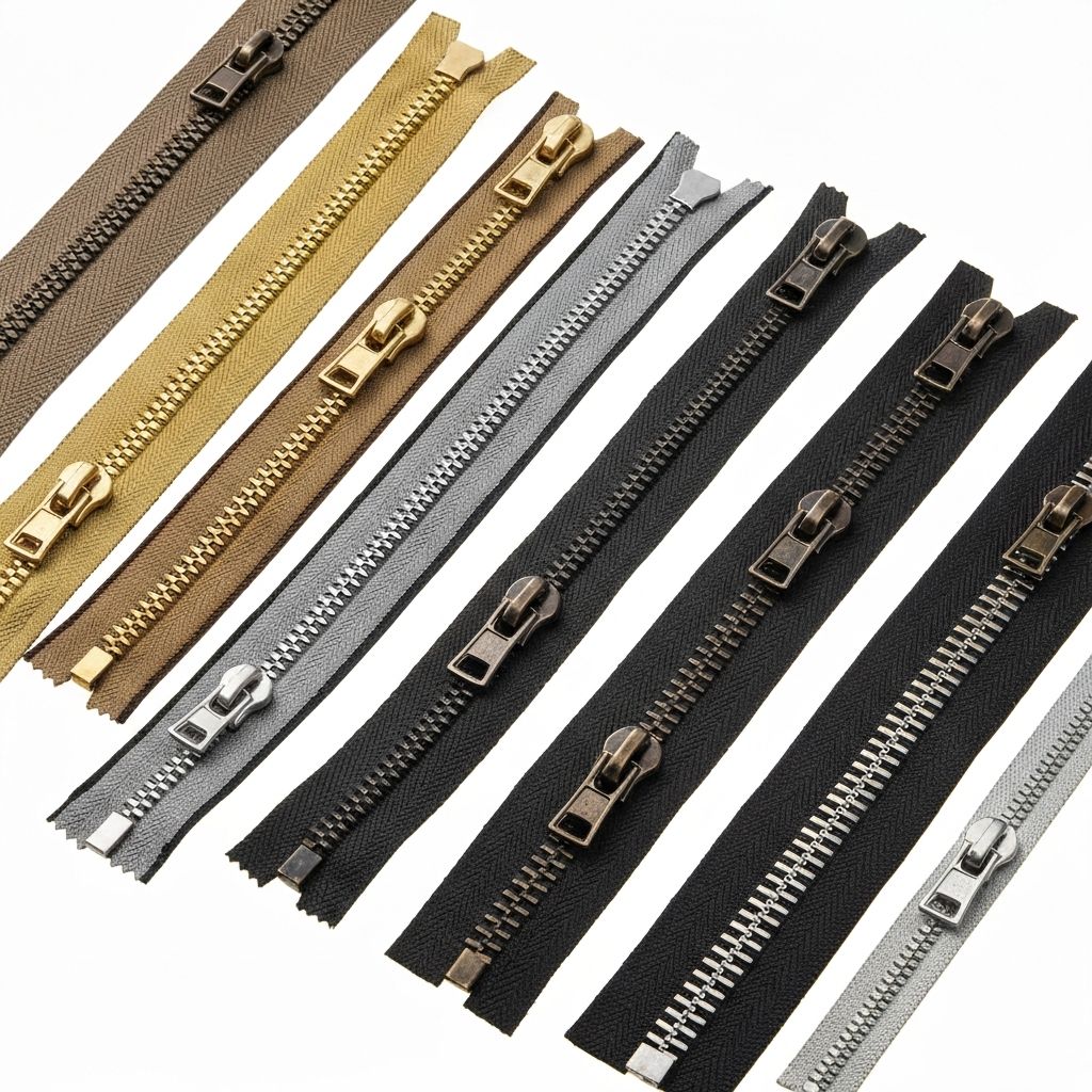Zippers in assorted finishes for apparel sourcing
